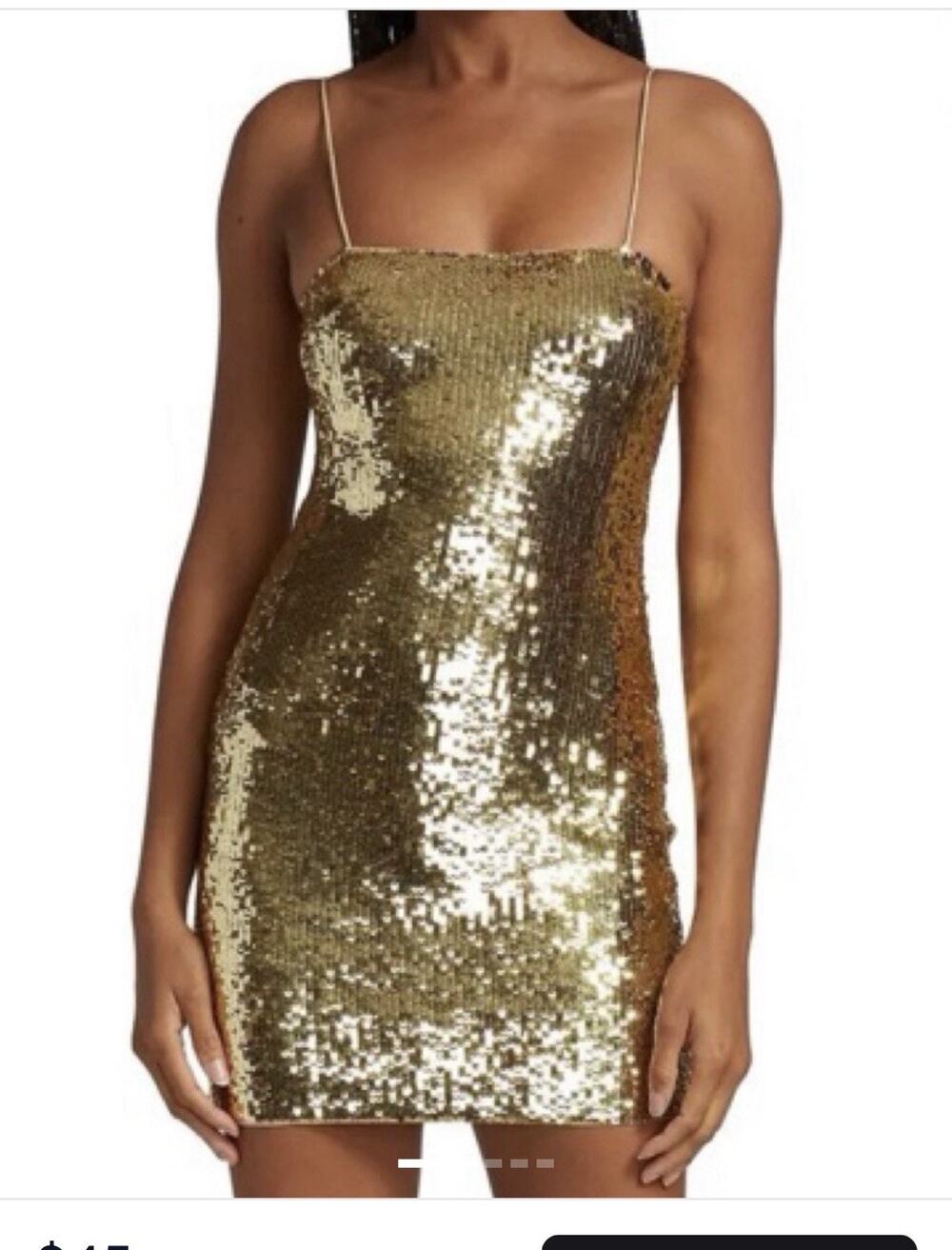Alice + Olivia Nelle Sequin Dress Size 4 Gold Mini Dress Shimmer